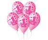 Balony Dekoracyjne Na 1 Urodziny Z Nadrukiem Różowe Dla Córki 33 cm 5 szt.