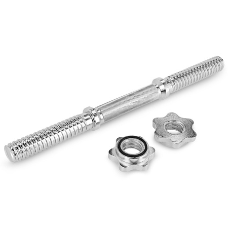 Gryf Krótki Gwintowany Do Hantli 40 cm + Zaciski Śrubowe SPOKEY