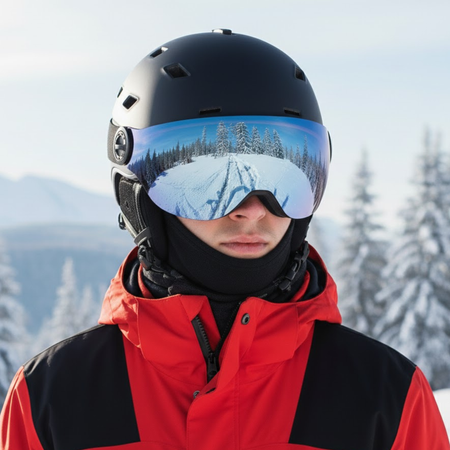 METEOR Kask Narciarski Snowboardowy Zimowy Regulowany Z Szybką