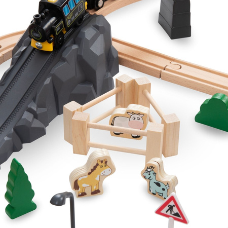 Drewniana Kolejka Pociąg Na Baterie Miasteczko Dla Dziecka MAMABRUM