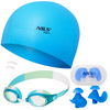 Zestaw Pływacki Do Wody 3w1 Regulowane Okularki + Czepek + Zatyczki NILS