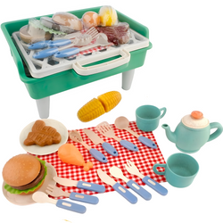 Mini Grill Dla Dzieci 30 Elementów Sztućce + Akcesoria Spożywcze