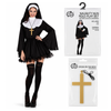 Strój Zalotna Zakonnica Halloween Przebranie Habit Siostra Zakonna + Krzyż