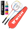 Zestaw 2 Rakiety Do Gry W Badmintona W Pokrowcu WISH + 6 Lotek Piórkowych