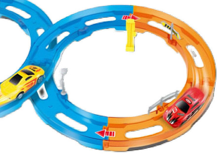 Tor Wyścigowy Samochodowy Pull Back Dla Dzieci 160 cm + 3 Autka