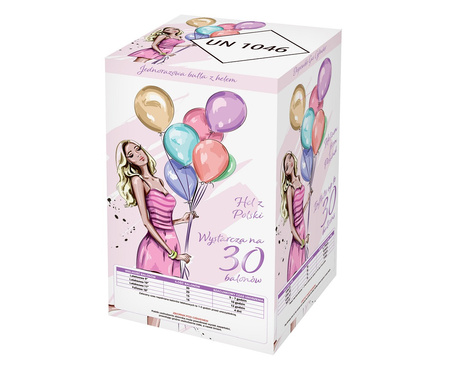 Jednorazowa Butla Z Helem Do 30 Balonów Lateksowych 9" Na Imprezę Urodziny