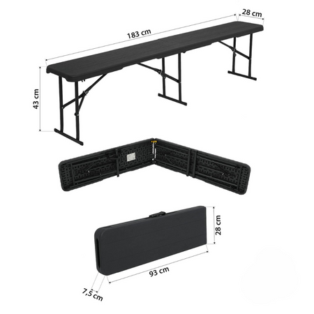 Ławka Ogrodowa Ławeczka Składana Cateringowa Turystyczna 183 cm Nils Camp