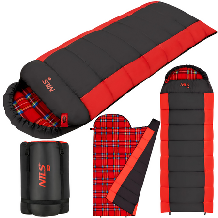 Śpiwór Turystyczny Ciepły Koperta 205x80 cm Kempingowy + Karimata