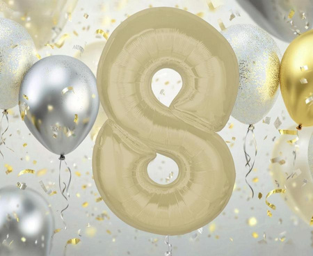 Duży Balon Foliowy Na Urodziny Rocznice Jubileusze Latte Cyfra 8 92 cm