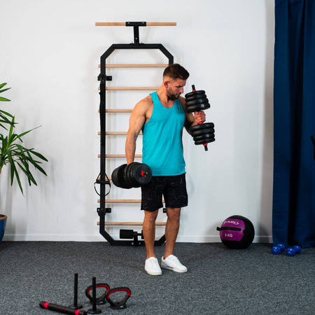 HMS Zestaw Sztangielki Regulowane Hantle Kettlebell Sztanga 30 kg