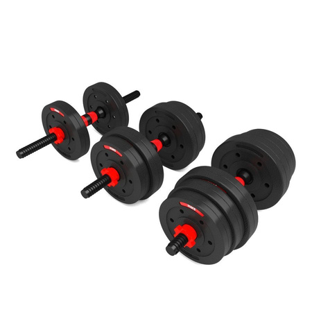 Zestaw Hantle Regulowane Sztanga Sztangielki Z Wymiennym Obciążeniem 2x10kg