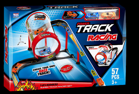 Tor Wyścigowy Samochodowy Pull Back Dla Dzieci + 4 Samochody