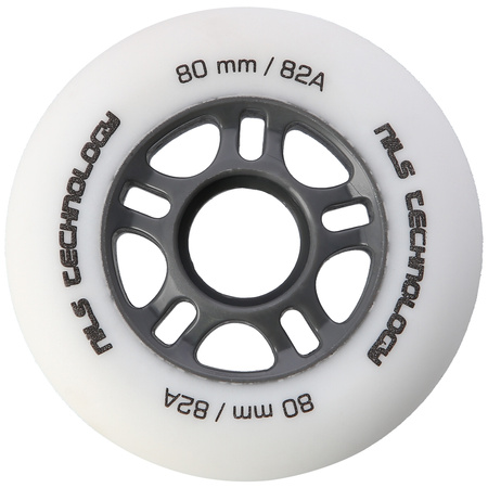 Kółka Do Łyżworolek Kauczukowe Zestaw 8 szt. Białe Matowe 80 mm NILS