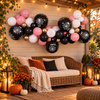 Girlanda Dekoracja Na Halloween Zestaw Balonów 65 szt. Pajęczyny 200x70 cm