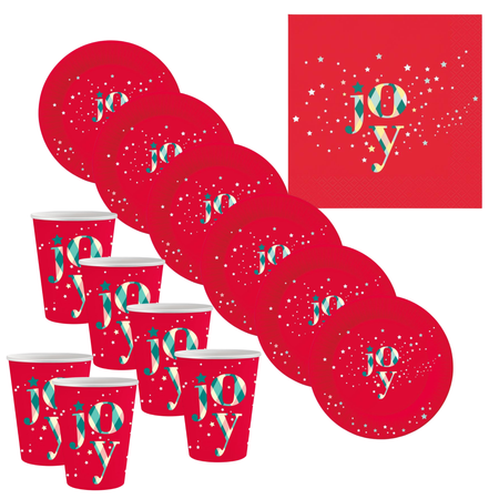 Zastawa Stołowa Na Boże Narodzenie 6xTalerzyki + 20xSerwetki + 6xKubeczki