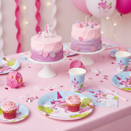 Talerzyki Papierowe Ozdobne Na Przyjęcie Urodziny 20 cm Jednorożec 8 szt.