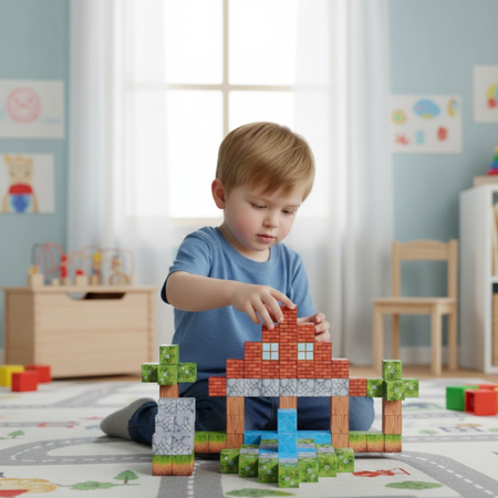 Klocki Magnetyczne Konstrukcyjne Zestaw 99 Elementów Edukacyjne Dla Dzieci