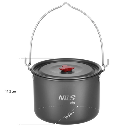 Garnek Turystyczny Kempingowy Na Wyjazd Biwak Z Pokrywką Duży 4 L + Uchwyt