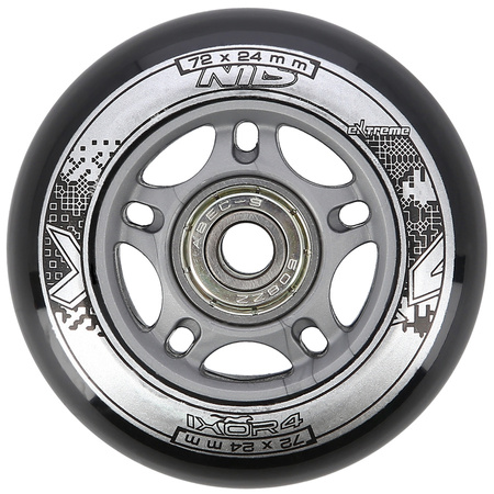 Kółka Do Rolek Kauczukowe 72 mm Zestaw 8 szt. + Łożyska ABEC-9 Czarne NILS