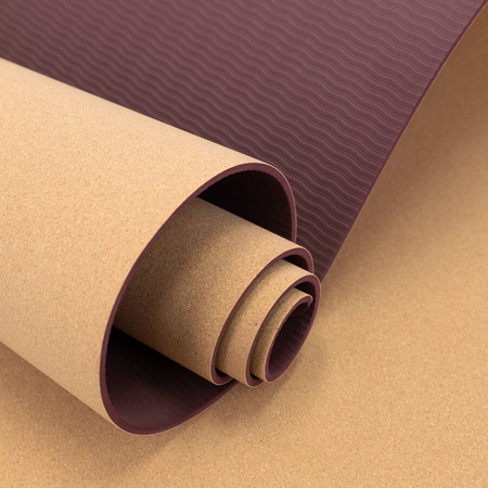 Mata Korkowa Antypoślizgowa Do Ćwiczeń Fitness Jogi Pilates 4 mm SPOKEY