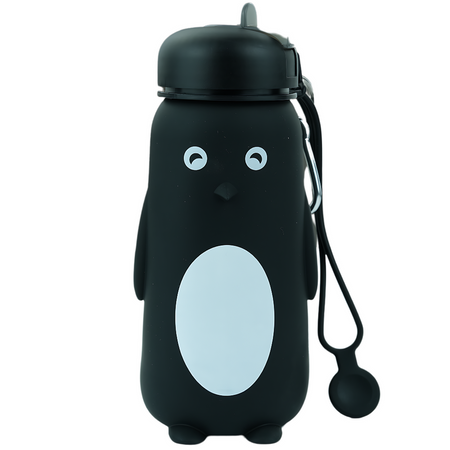 MERKAN Butelka Sportowa Bidon Silikonowy Składany Pingwin 500 ml