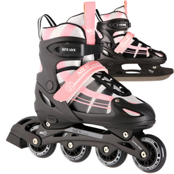 2w1 Łyżworolki Rolki Rekreacyjne Łyżwy Regulowane Młodzieżowe z Wymienną Płozą