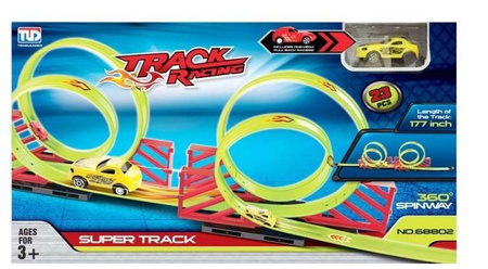 Tor Wyścigowy Samochodowy Inercyjny Dla Dzieci 450 cm + 3 Autka TLD