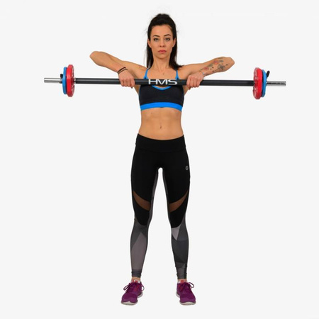 HMS Zestaw Sztanga + Obciążenia Do Treningu Siłowego Ćwiczeń 20 kg