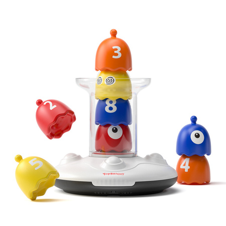 Zabawka Edukacyjna Piramidki Kubki Do Układania Z Cyferkami TOP BRIGHT