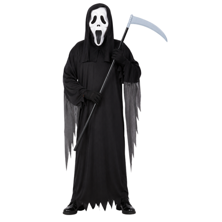 Strój Krzyk Na Halloween Dla Dziecka Duch Kostium 130/140 cm + Kosa 102 cm