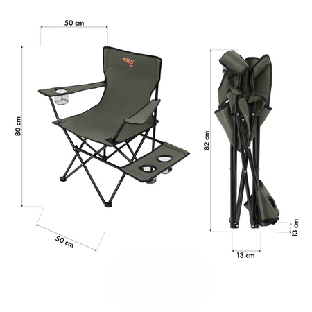 Krzesło Turystyczne Składane Kempingowe Plażowe Ogrodowe + Pokrowiec NILS