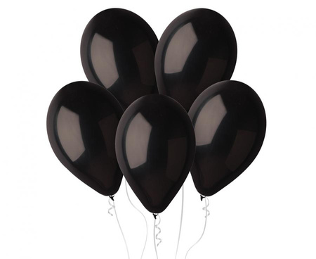 Balony Lateksowe Pastelowe Czarne Na Urodziny Ślub Wesele 12" - 100 szt.