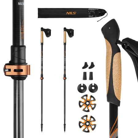 Kije Kijki Trekkingowe Turystyczne Do Chodzenia Nordic Walking Regulowane 93-125 cm NILS