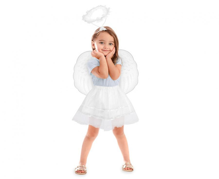 Strój Kostium Przebranie Aniołka Spódniczka Skrzydełka i Aureola Na Jasełka