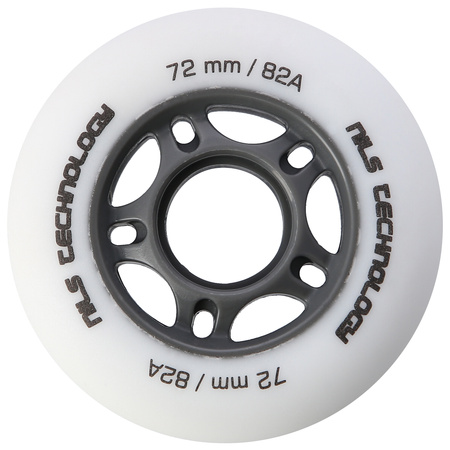 Kółka Do Łyżworolek Kauczukowe Zestaw 8 szt. Białe Matowe 72 mm NILS