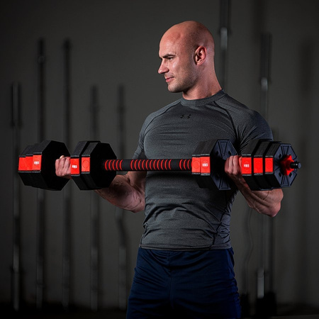 HMS Zestaw Do Ćwiczeń Hantle Gryf Obciążenia 15 kg