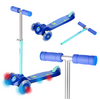 Hulajnoga Trójkołowa Dla Dzieci Balansowa Niebieska Regulowana Kółka LED