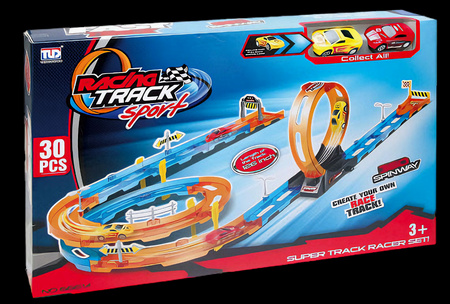 Tor Wyścigowy Samochodowy Pull Back Dla Dzieci 550 cm + 2 Samochody