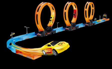 Tor Wyścigowy Samochodowy Pull Back Dla Dzieci 320 cm + 4 Samochody