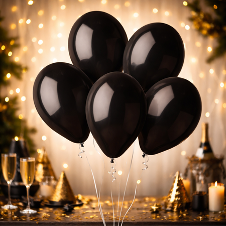 Balony Lateksowe Pastelowe Czarne Na Urodziny Ślub Wesele 13" - 50 szt.