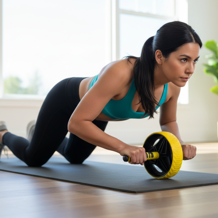 Kółko Roller Do Masażu Ćwiczeń Treningu Fitness Rozbudowa Mięśni Brzucha