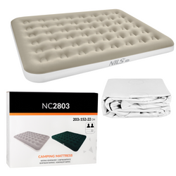 Materac Dmuchany Kempingowy Do Spania Dwuosobowy Turystyczny 203x152 cm