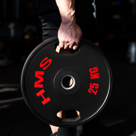 Talerze Obciążenia Olimpijskie Na Gryf Sztangę Gumowany HMS Zestaw 2x25 kg