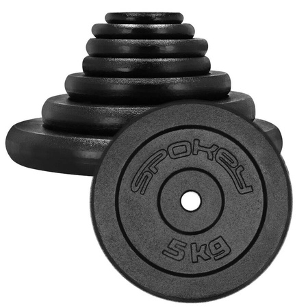 Zestaw Talerzy Obciążenie Żeliwne Na Sztangę 4 x 5 kg SPOKEY