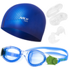 Okulary Pływackie Na Basen + Czepek Pływacki Kąpielowy + Zatyczki Do Uszu