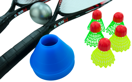 Zestaw Do Crossmintona SPEED Badmintona Rakiety Lotki Znaczniki Piłeczka