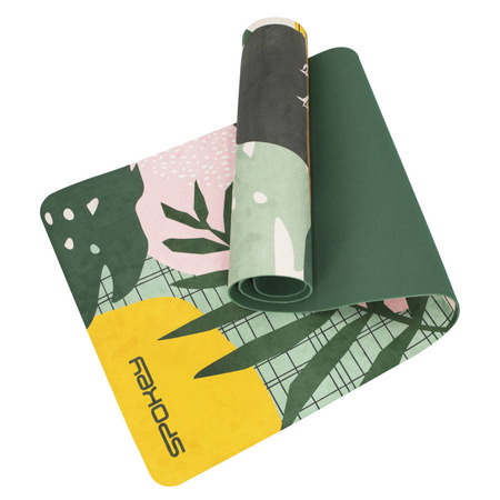 SPOKEY Mata Antypoślizgowa Do Ćwiczeń Fitness 183 x 61 x 0,4 cm + Pasek Do Jogi