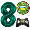 Balony Foliowe Na 8 Urodziny Dla Dziecka GAME ON 3 szt. Duże Cyfra 85 cm