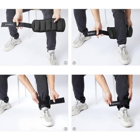 Obciążniki Ciężarki Na Kostki i Nadgarstki Neoprenowe Regulowane 2x1,5 kg