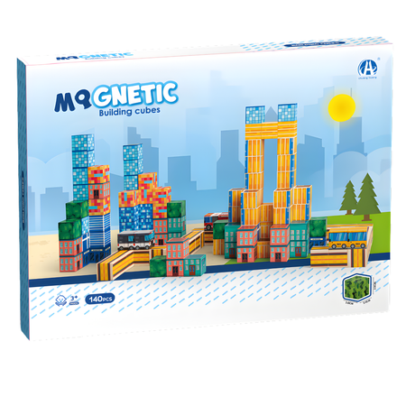 Klocki Magnetyczne Konstrukcyjne Zestaw 140 Elementów Edukacyjne Dla Dzieci